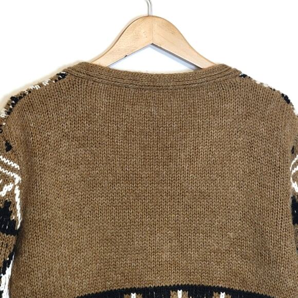 BB Dakota Steve Madden Fair Isle Aztec Button Down Cardigan Sweater Cozy Fall S - Picture 9 of 15